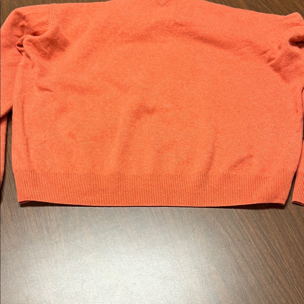 Jos. A. Bank orange cashmere v neck sweater, size extra large - Picture 4 of 6